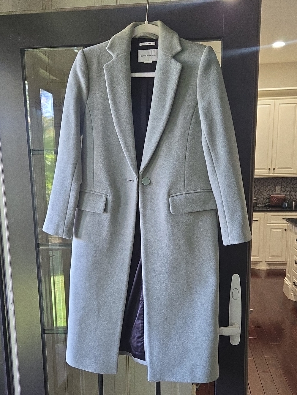 Club Monaco Wool Long Coat in Gray Size XS Like New